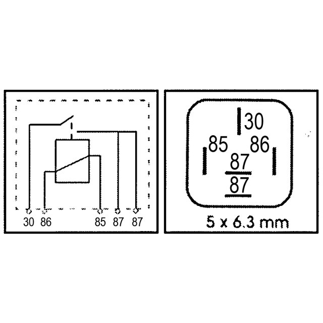 Relais 12V 30A 5 Bornes référence fournisseur 1244452